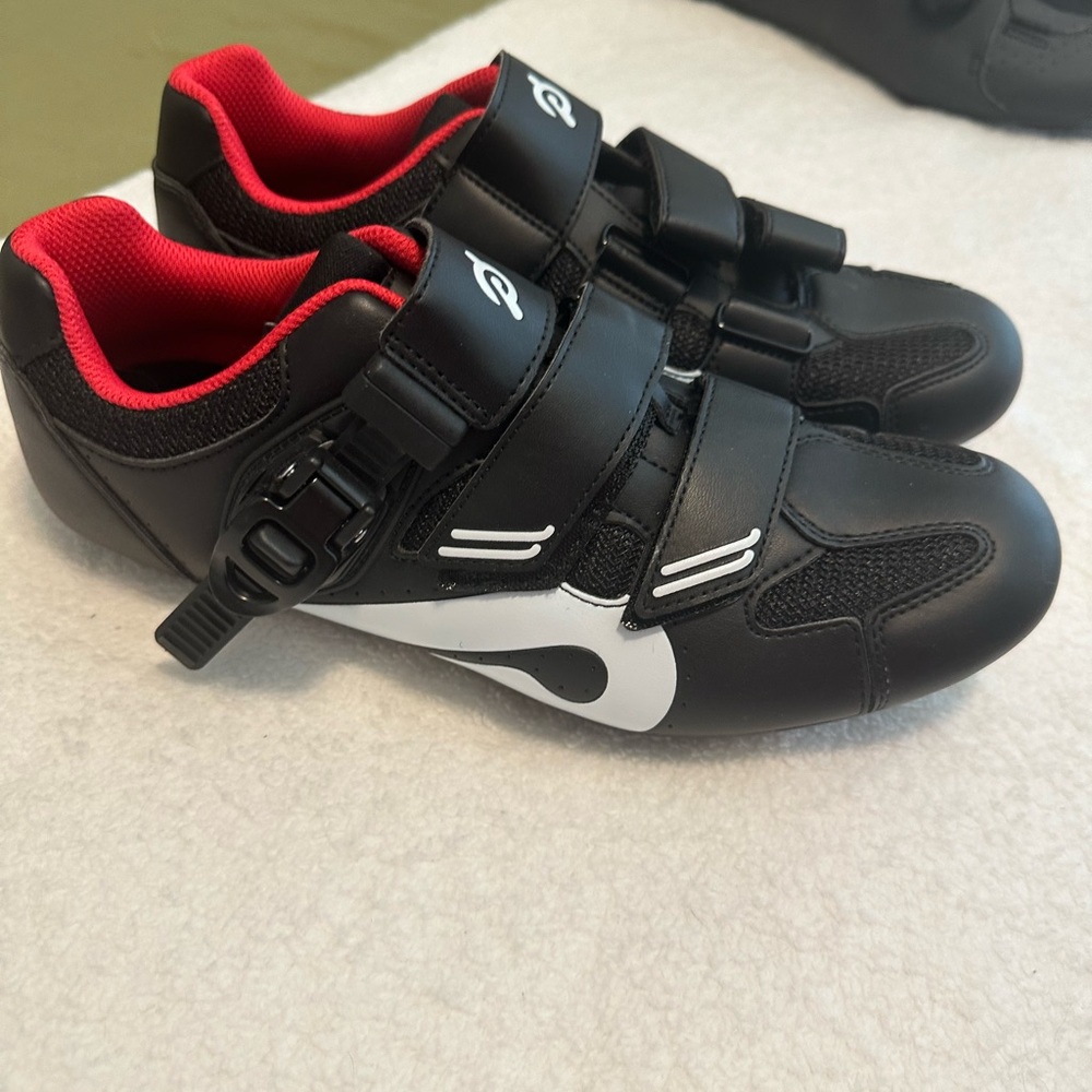 Peloton Black and Red Cycling Shoes